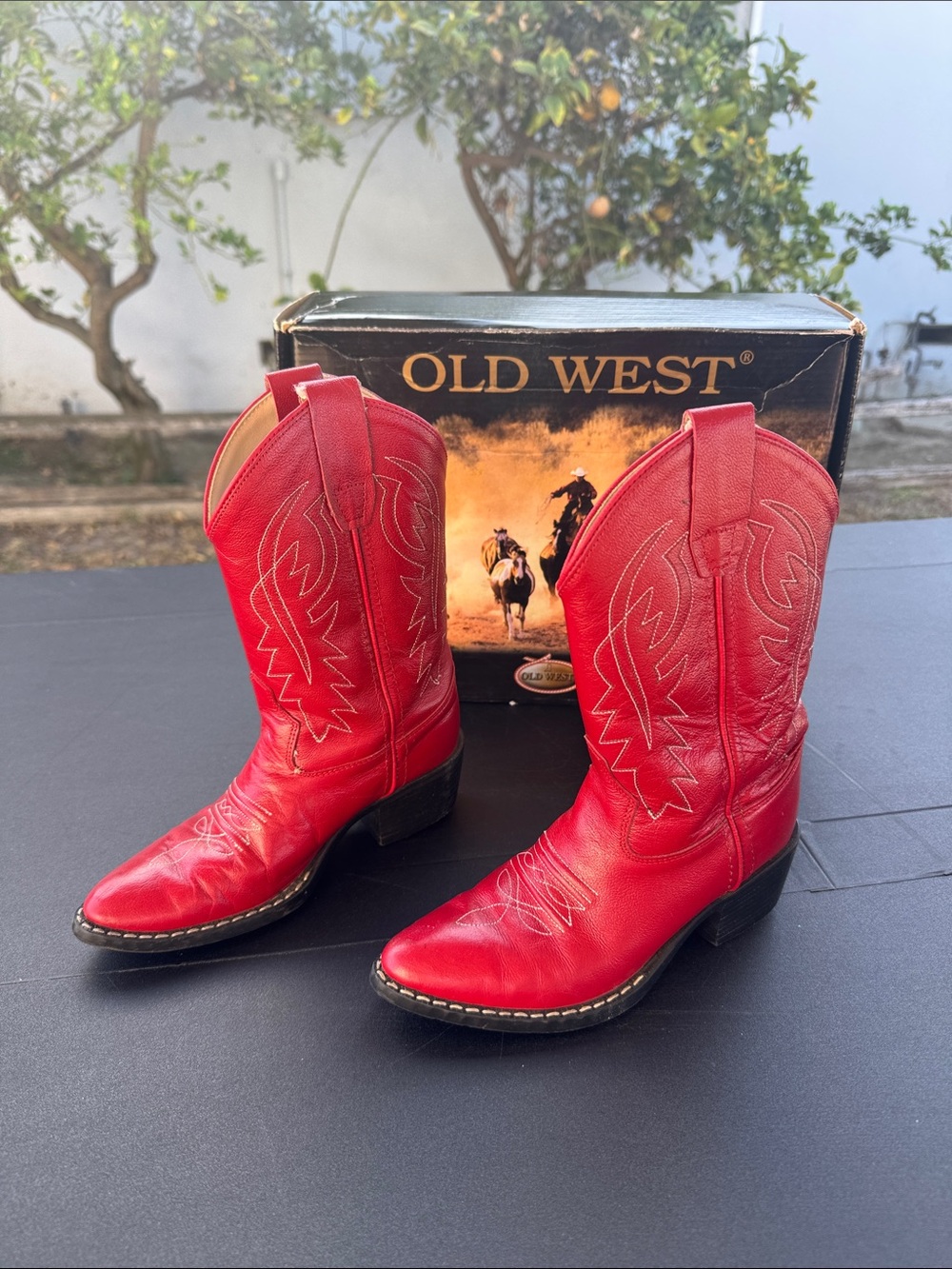 Old West Kids Red Western Cowboy Boots